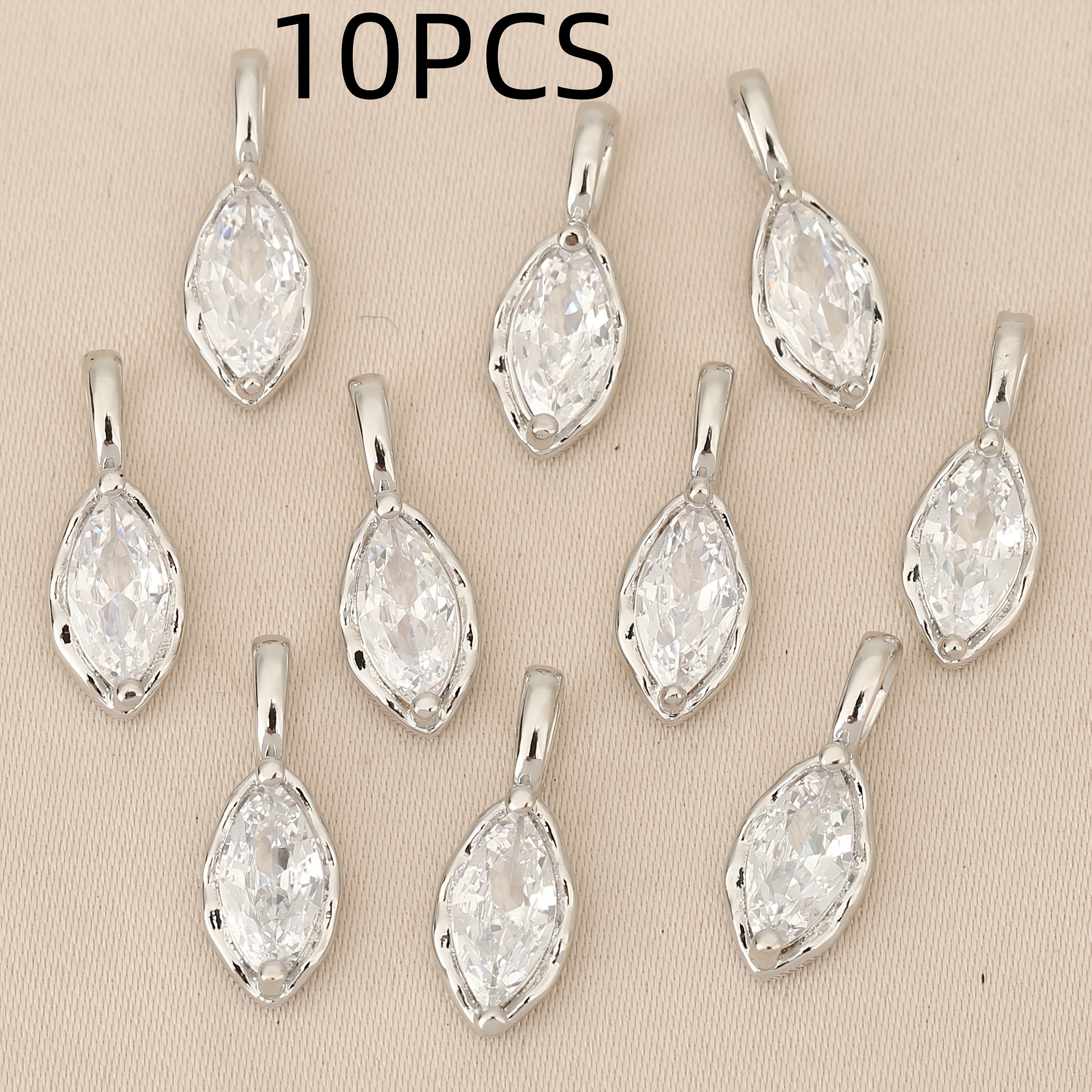 10pcs Copper Inlaid Geometric Pattern Pendant Set, Unisex